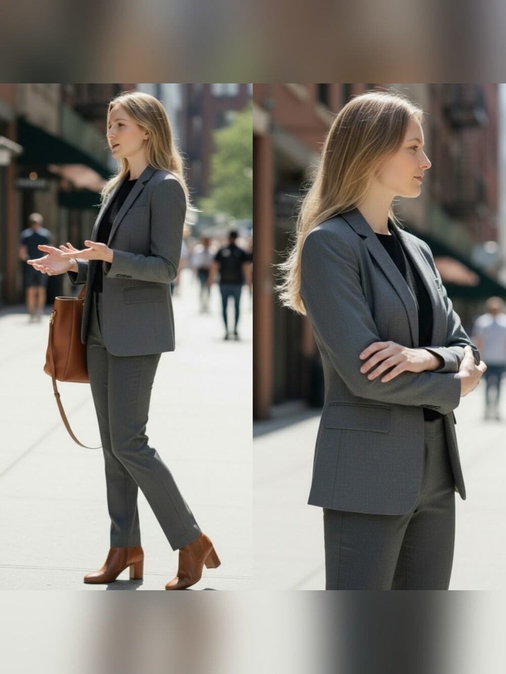 Talbots size 12 wool blend 2 buttons blazer jacket gray career classic preppy